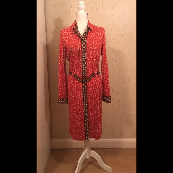 NWOT Diane von Furstenberg button down shirt dress with belt. - Picture 1 of 4